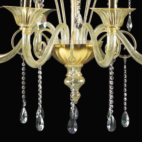 "Pericle" lustre en cristal de Murano - 8 lumières - or et transparent