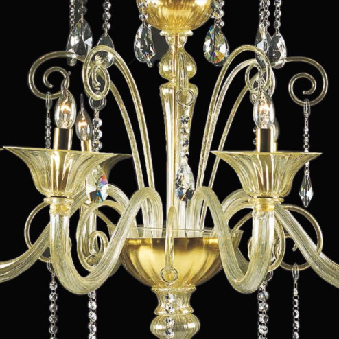 "Pericle" lustre en cristal de Murano - 8 lumières - or et transparent