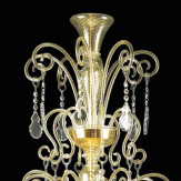 "Callia" lampara de araña de Murano - 8 luces - oro y transparente