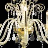 "Callia" Murano glass chandelier - 8 lights - gold and transparent