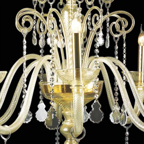 "Callia" Murano glas Kronleuchter - 8 flammig - gold und transparent