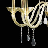 "Callia" lustre en cristal de Murano - 8 lumières - or et transparent