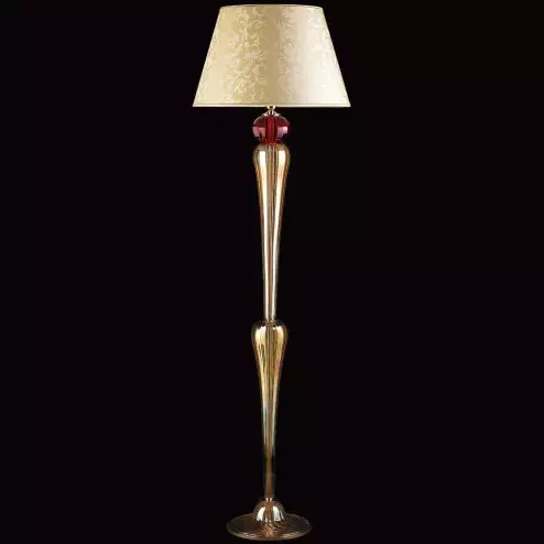 "Panegirico" lustre en cristal de Murano - 1 lumière - ambre et rouge