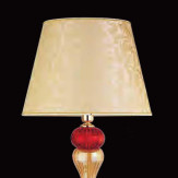"Panegirico" lampe de table en verre de Murano - 1 lumière - ambre et rouge