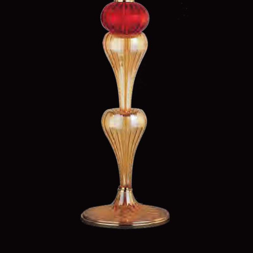 "Panegirico" Murano glass table lamp - 1 light - amber and red