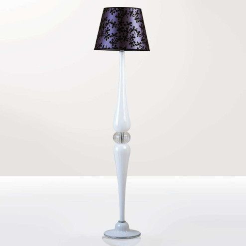 "Marzia" lampara de pie de Murano - 1 luce - blanco y transparente