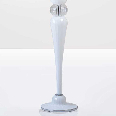 "Marzia" lampara de pie de Murano - 1 luce - blanco y transparente