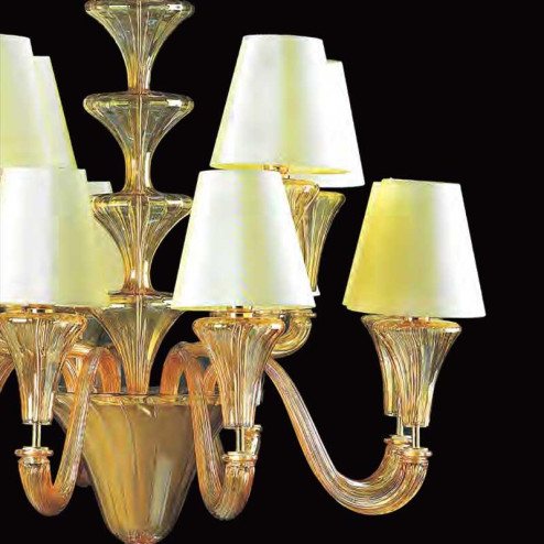 "Meridiana" lustre en cristal de Murano - 8+4 lumières - ambre