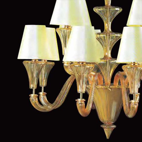 "Meridiana" Murano glass chandelier - 8+4 lights - amber