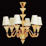 "Meridiana" lustre en cristal de Murano - 6 lumières - ambre
