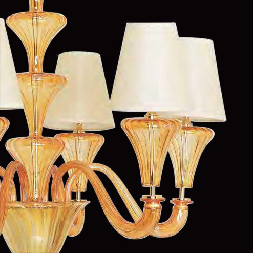 "Meridiana" Murano glass chandelier - 6 lights - amber