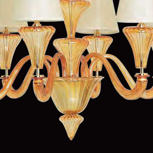 "Meridiana" lampara de araña de Murano - 6 luces - ámbar