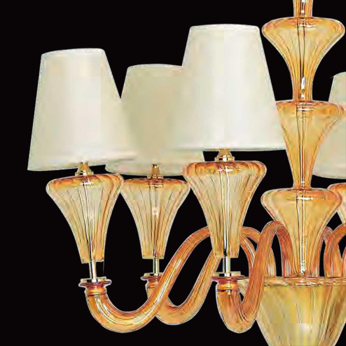 "Meridiana" lustre en cristal de Murano - 6 lumières - ambre