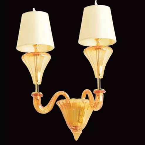 "Meridiana" Murano glass sconce - 2 lights - amber