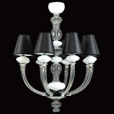"Astora" lampara de araña de Murano - 8 luces - transparent y blanco