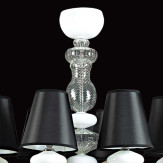 "Astora" lustre en cristal de Murano - 8 lumières - transparent et blanc