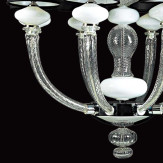 "Astora" Murano glas Kronleuchter - 8 flammig - transparent und weiß
