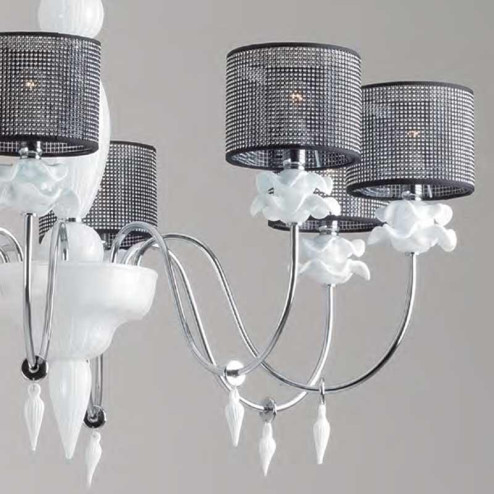 "Rachele" lampara de araña de Murano - 8 luces - blanco