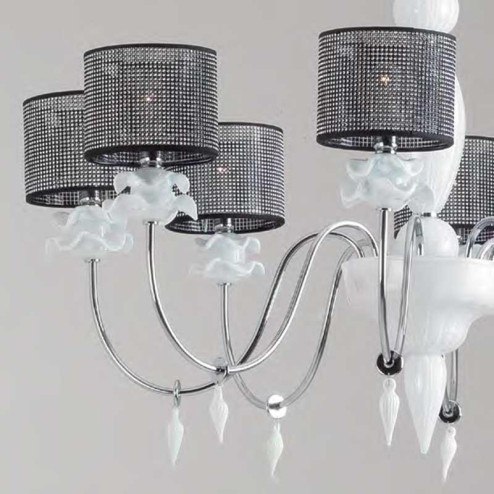 "Rachele" Murano glass chandelier - 8 lights - white