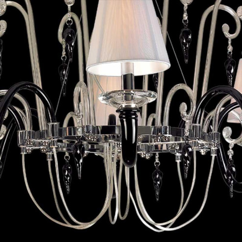 "Elisabetta" Murano glass chandelier - 8 lights - black