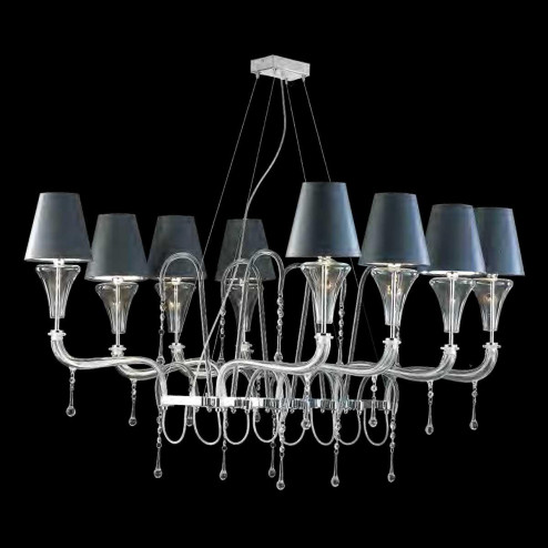 "Giuditta" lampara de araña de Murano - 8 luces - transparente