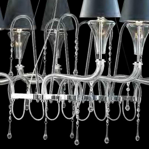 "Giuditta" lustre en cristal de Murano - 8 lumières - transparent