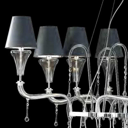 "Giuditta" lustre en cristal de Murano - 8 lumières - transparent