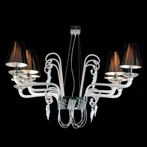 "Giuseppina" lampara de araña de Murano - 8 luces - blanco
