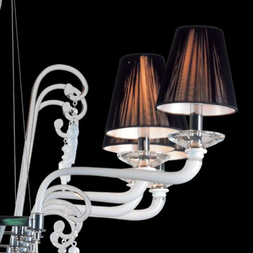 "Giuseppina" Murano glass chandelier - 8 lights - white