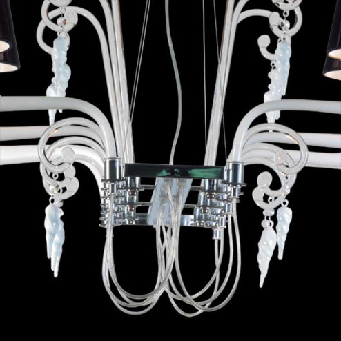 "Giuseppina" lustre en cristal de Murano - 8 lumières - blanc