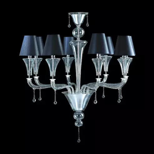 "Samuela" lustre en cristal de Murano - 8 lumières - transparent