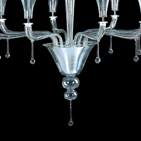 "Samuela" Murano glas Kronleuchter - 8 flammig - transparent