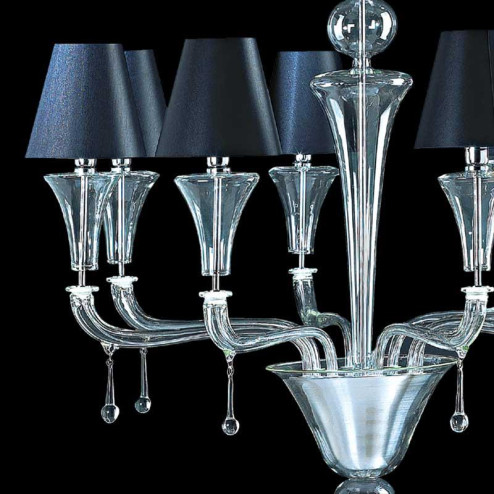"Samuela" lampara de araña de Murano - 8 luces - transparente