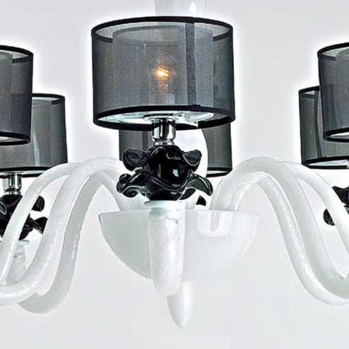 "Adele" Murano glass chandelier - 8 lights - white