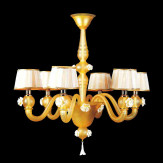 "Ariele" lustre en cristal de Murano - 6 lumières - ambre