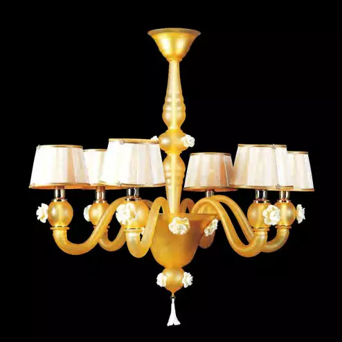 "Ariele" Murano glas Kronleuchter - 6 flammig - bernstein
