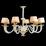 "Salomè" lampara de araña de Murano - 8 luces - transparente y oro