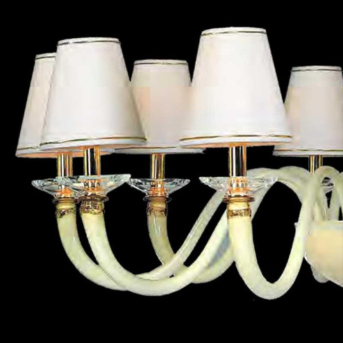 "Rebecca" Murano glass chandelier - 10 lights - white