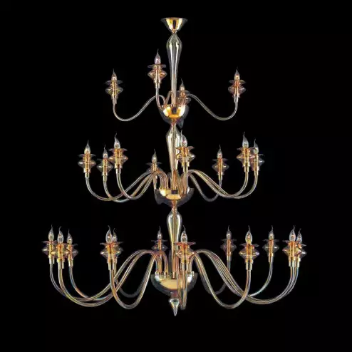 "Serafina" lampara de araña de Murano - 12+8+4 luces - ámbar