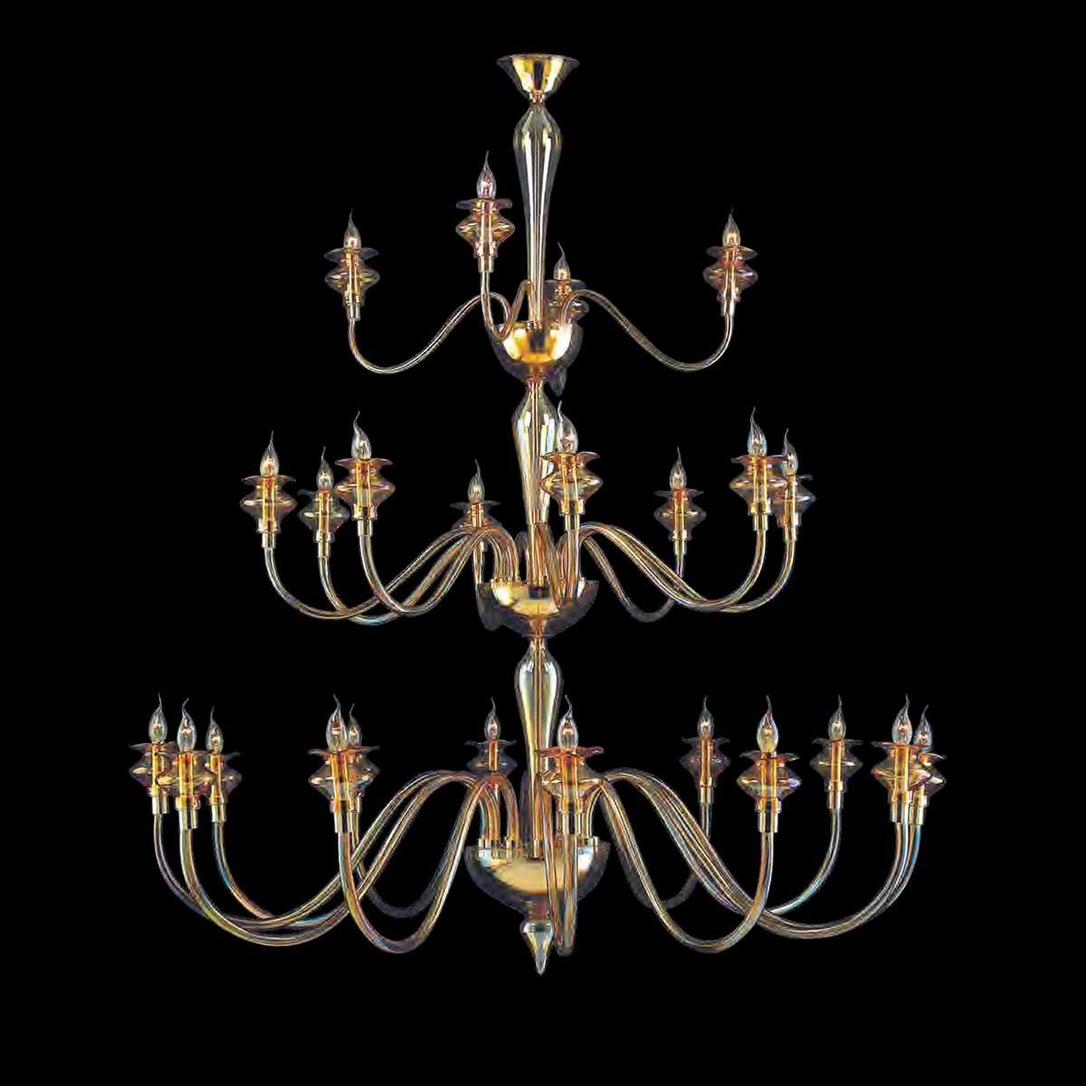 "Serafina" Murano glass chandelier - 12+8+4 lights - amber