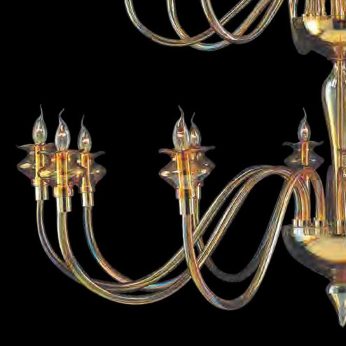 "Serafina" lustre en cristal de Murano - 12+8+4 lumières - ambre