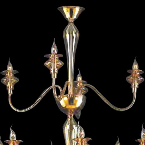 "Serafina" lustre en cristal de Murano - 12+8+4 lumières - ambre