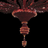 "Cleope" lampara de araña de Murano - 12+8 luces - rojo y oro