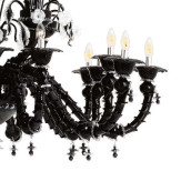 "Odino" lampara de araña de Murano - 12 luces - negro