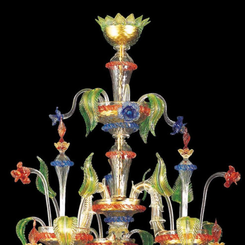 "Arboreo" Murano glas Kronleuchter - 6+3+3 flammig - transparent, multicolor und gold