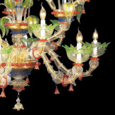 "Arboreo" lustre en cristal de Murano - 6+3+3 lumières - transparent, multicolor et or