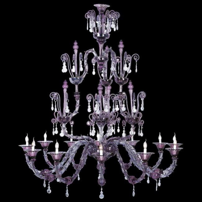 "Irene" lustre en cristal de Murano - 8 lumières - améthyste