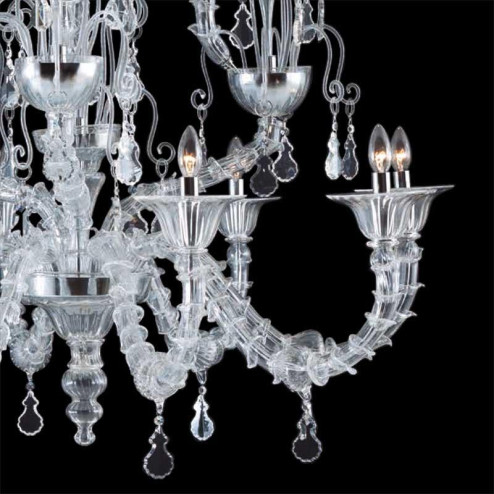 "Irene" Murano glass chandelier - 8 lights - transparent