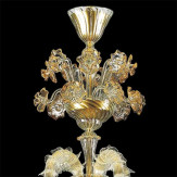 "Merovingio" Murano glas Kronleuchter - 12 flammig - transparent und gold