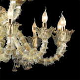 "Merovingio" Murano glas Kronleuchter - 12 flammig - transparent und gold